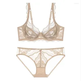 Bras Sets French Sexy Lace Underwear Set For Women Soft Steel Circles Gathering Bra Female Thin Cotton Intimates Everyday