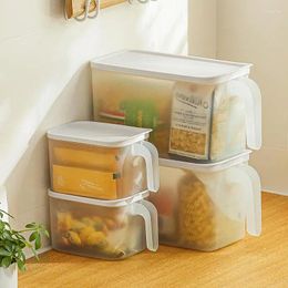 Storage Bottles Refrigerator Box Plastic Square Containers With Handle And Lids Kitchen Food Keep Fresh Fridge Organizer 2024