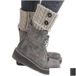 Socks & Hosiery Women Winter Knitting Boot Er Keep Warm Solid Color Toppers Drop Delivery Apparel Underwear Women'S Dhalk