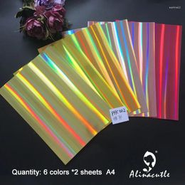 Gift Wrap 6 Colors X 2sheet Cardstock Paper Card Stock Colours Shades Holographic A4 250gsm Scrapbooking Pack Craft Pad Alinacraft