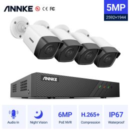 System ANNKE 8CH FHD 5MP POE Network Video Security System H.265+ 6MP NVR With 5MP Surveillance POE Cameras With Audio Record Ip Camera