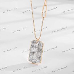 2023 new hip hop Jewellery mirco pave cz full diamond necklace dog tags custom pendant necklace