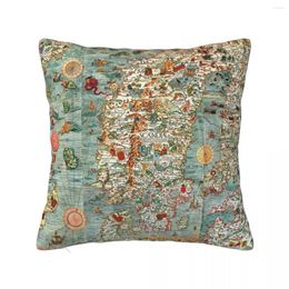 Pillow Carta Marina Map Of Scandinavia By Olaus Magnus - 1539 Throw Autumn Pillowcase Ornamental Pillows