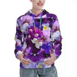 Women's Hoodies Midnight Blue Purple Floral Winter And Street Hooded Sweatshirts Unisex Harajuku Design Oversized Hoodie
