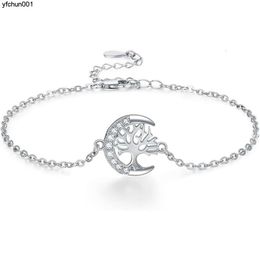 S925 Silver Moon Bracelet Life Tree C-shaped Hand Chain Wisdom Jewellery