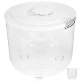 Storage Bottles Rice Container Bucket Bin Food Containers Air Tight Lid Grid Kitchen Organization