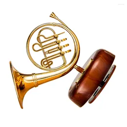 Decorative Figurines Rotating Trumpet Box Clockwork Musical Instrument Model Theme Artware Tuba