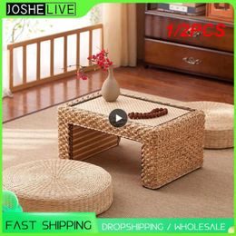 Pillow 1/2PCS Tatami Breathable Widely Applied Comfortable Round Straw Weave Handmade For Floor