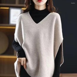 Women's Vests Women Batwing Sleeve Loose All-match Knitted Sweater Female Jumper Vest Ladies V-Neck Pullover Tops Waistcoat
