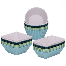 Baking Moulds 24PCS Reusable & Non-Stick Muffin Cupcake Cake Molds Sets For Party And Holiday Supplies