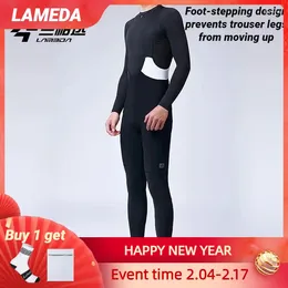 Racing Pants Lameda Winter Men Cycling Culotte High-waisted Bib Man Long Distance Trouser Pads Fleece Clothing