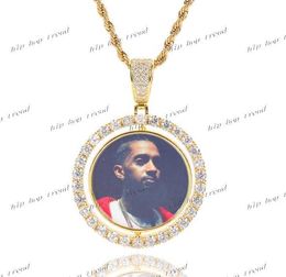 Hip hop moissanite photo memory pendants wholesale picture chains jewelry photo necklace pendant