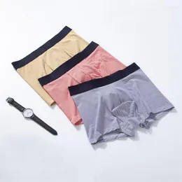 Underpants Fashion Men Underwear Boxer Shorts 3pcs/lot Sexy U Convex Pouch Cotton Man's And Boy Boxers Plus Size