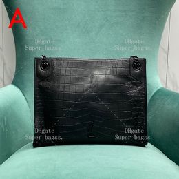 10A mirror quality luxury shoulder bag designer 33CM chain bag crocodile leather shopping bag designer bag YY033B