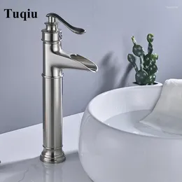 Bathroom Sink Faucets Vidric Nickel Waterfall Faucet Vintage Basin Mixer Tap Vanity