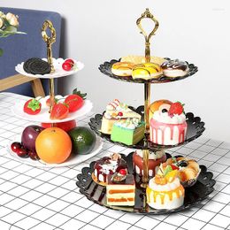 Plates Three-layer Cake Stand European Candy Fruit Plate Party Dessert Table Self-help Display Home Decoration Trays