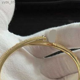 Charm Bracelets Full Diamond s Women Men 18k Gold Plated Bangle Jewellery For r Gift no box L46