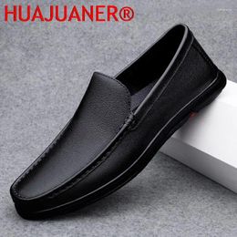 Casual Shoes Fashion Men Leather All-Match Soft Bottom Slip On Driving Lazy Mens Spring Summer Moccasins