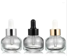 Storage Bottles Fast Wholesale Designs 20ml Cake Shape Clear Glass Cosmetic Serum Oil Dropper Small