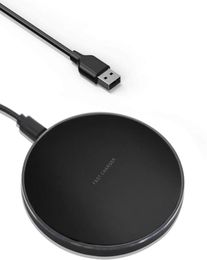 Fast Wireless Charger Charging Pad Inductive Wireless Charging Station 15 W Qi Charger with USBC Cable for iPhone Smart Cell Mobi8682173