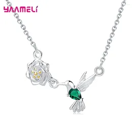 Pendant Necklaces Exquisite Daisy Bird Necklace Engagement Accessories For Women Bling Blue Cubic Zirconia Birthday Gift Statement Jewellery