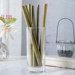 Drinking Straws Bamboo Straw Natural Reusable Environmental Protection Wine Glass Milk Tea With Cleaning Brush Kitchen Bar Accessories
