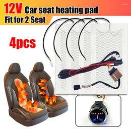 Carpets 12V Universal Built-in Car Seat Heater Kit Fit 2 Seats Auto Cushion Heating Pads 3-Levels Single Control Switch System