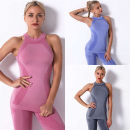 Lu Align Outfit Align Tummy Waist Shaper Sleeveless Workout Vest Shirt Women Fitness Sport Solid Tops Gym Running Training Wear Seamless Cosy Sportswear Jogger Gry L