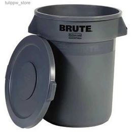 Waste Bins 32 gal Brute Garage Trash Can with Lid Grey Garbage Can Crush Resistant Material Household Merchandises Cleaning T L46
