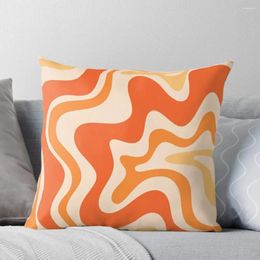 Pillow Tangerine Liquid Swirl Retro Modern Abstract Pattern Throw Embroidered Cover Sofa Luxury