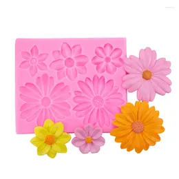 Baking Moulds Large And Small Daisy Flower Silicone Mould Fondant Chocolate Cake Mousse Sweet Decoration Accessories 15-1245