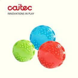 CAITEC Dog Toys Squeaking Bouncing Ball Durable Floatable Springy Pet Squeaky Bite Resistant for Small to Large Dogs 240328