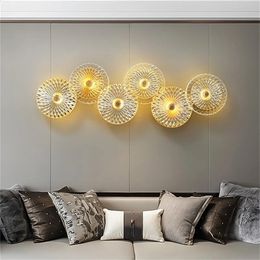 Postmodern Led Wall Lamp Sconce Nordic Luxury Creative Glass Design Sconces Lights Decor Home Living Room Mount 240328
