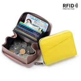 Wallets Women Wallet Genuine Leather Card Holders Female Cowhide Fashion Small Portable Purses Cute Coin Bags Clutch