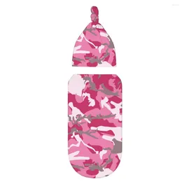 Blankets Pink Camouflage Baby Swaddle Blanket For Born Receive