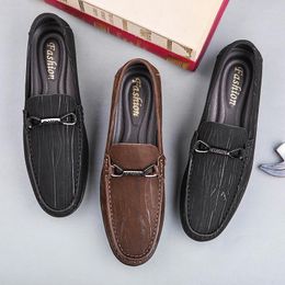 Casual Shoes Causal Leather Men Formal Mens Loafers Moccasins Soft Breathable Slip On Boat Leisure Walk Italian Driving