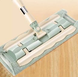 Flat Mop Floor Telescopic Mop 360 Degree Handle Mop for Home Kitchen Tiles Cleaning Spin Mop Rotating Superfine Fiber Swabs 240329