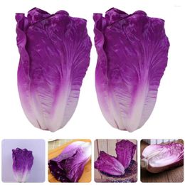 Decorative Flowers 2 Pcs Simulated Vegetables Fake Lifelike Simulation Lettuce Decorations Models Ornament Kitchen