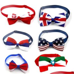 Dog Apparel Wholesale Flag Cat Bowties Collar Bows Puppy Ties Small Pet Grooming Supplies Drop Delivery Home Garden Dhpzq