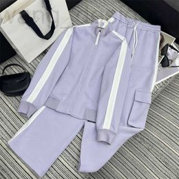 Women's Two Piece Pants designer 24 years early spring, Nanyou LOE new Yang Mi matching contrasting stand up collar top with work straight leg pants set WP45