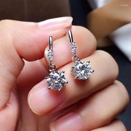 Dangle Earrings Simple Design Hanging For Women Brilliant Cubic Zirconia Crystal High Quality Female Accessories Fashion Jewellery