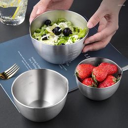 Bowls Stainless Steel Cooking Bowl With Scale Thickened Salad Fruit Egg Mixing Diversion Nozzle Kitchen Tableware