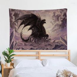 Tapestries Custom Anime Funny Tapestry On The Wall Decor Fantasy Dragon Room Decorating Items Home Decoration Tapries Aesthetic