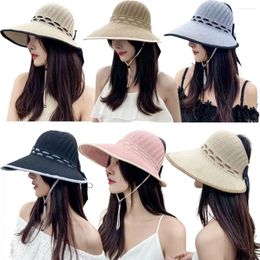 Berets Adjustable Fisherman Hat Empty Top UV Protect Breathable Buckets Foldable Sun Protection Sunscreen Cap Spring Summer