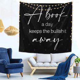 Tapestries A BOOK DAY Wall Decor Tapestry With Hooks Office Holiday Gift Polyester Bright Colour