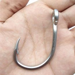 100pcs 10884 Stainless Steel White Strong Big Game Fish Tuna Bait Fishing Hooks Size 3/0 4/0 5/0 6/0 7/0 8/0 9/0 10/0 5.0 240328