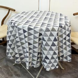 Table Cloth 59 Inch Round Plaid Print Linen Waterproof Oil Proof Spill TableCloth Dinner Coffee Buffet Parties