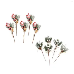 Decorative Flowers Mini Artificial Christmas Berries Branches With Rope Floral Picks For Wedding Tree Holiday Table Centerpiece Decor