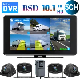 Cameras 10.1 Inch AHD Monitor System BSD Touch Screen For Car/Bus/Truck 5 Channel CCTV DVR Cameras Colour Night Vision Parking Recorder