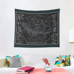 Tapestries THE NORTHERN HEAVENS : Vintage Star Map Print Tapestry Aesthetic Room Decor Art Mural